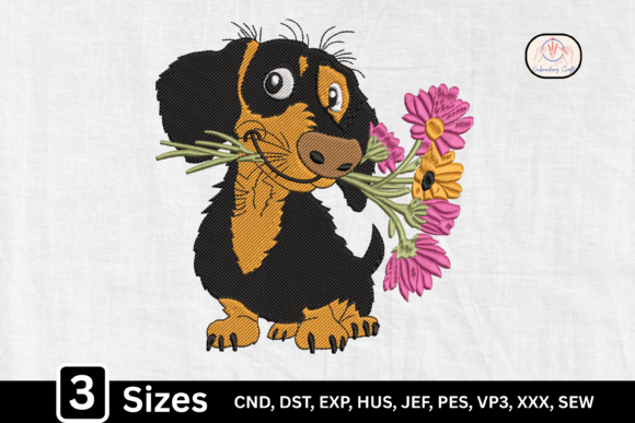 Cute Puppy with Flowers: An Embroidery Design Review