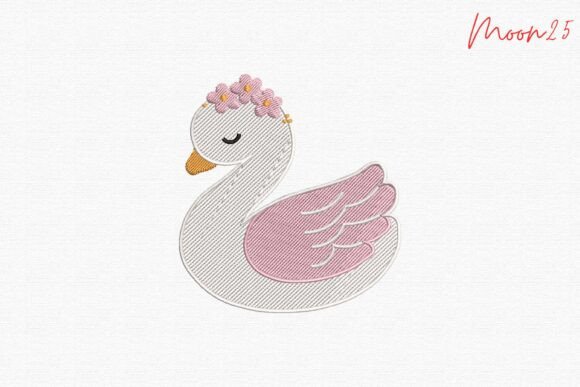 Cute Swan with Flowers: Nursery Embroidery Review