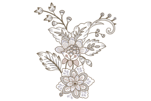 Flowers and Leaves: A Premium Embroidery Design