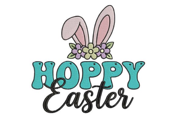 Hoppy Easter Embroidery Design for Apparel